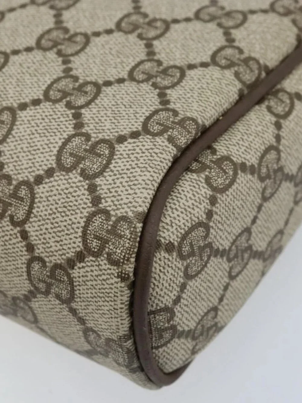 GUCCI GG Supreme Web Sherry Line Bag PVC Beige Gold 98 30 014 3553 Auth ka3094 - Picture 7 of 16